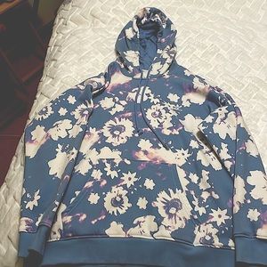 Adidas flower print blue sweatshirt
